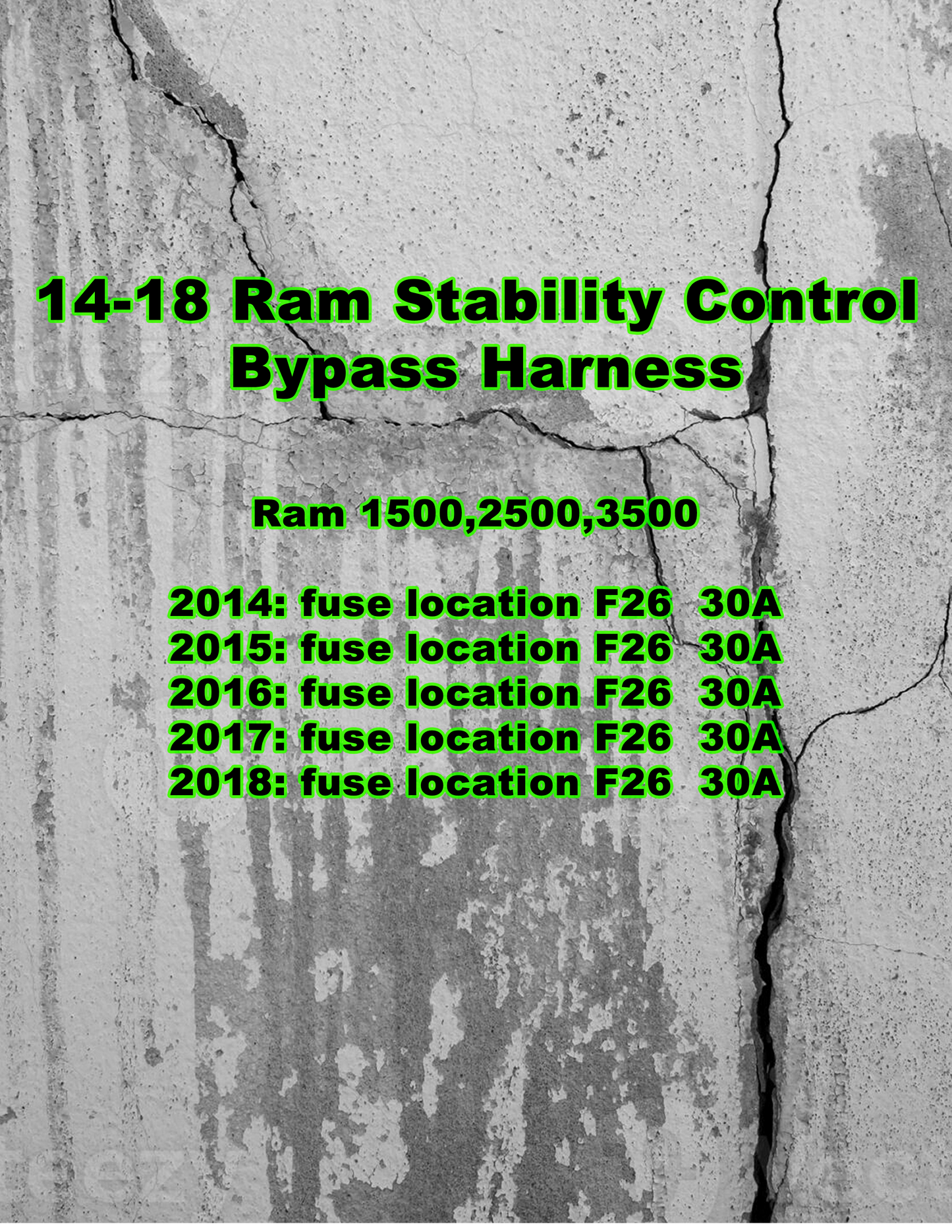 4th gen/Classic Ram Stability control Bypass Harness