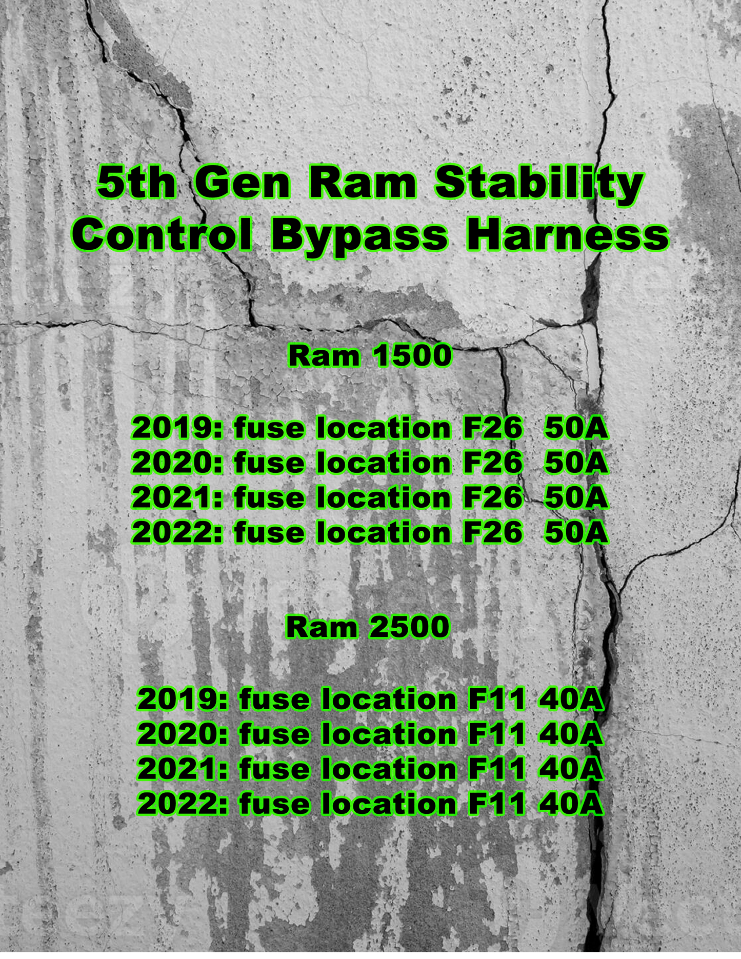 5th Gen RAM ESC Bypass Harness 1500