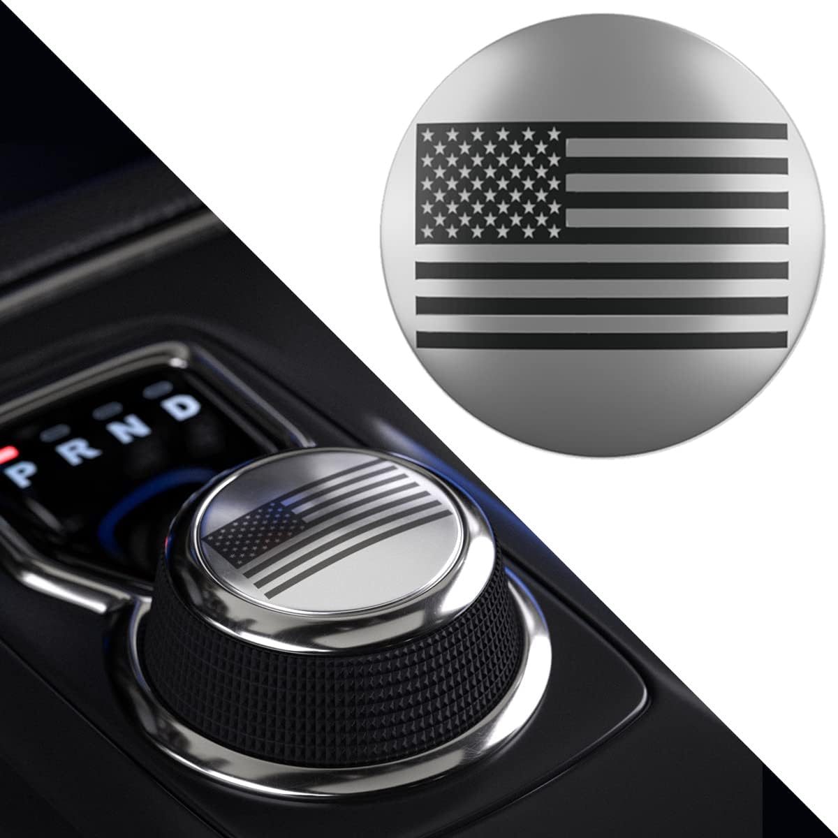 GRIDREADY Stainless Steel Shift Knob Badge for 2013-2020 Ram 1500 Accessories Also for Ram Rebel Interior. Shifter Trim Plate fits 2019-2020 Dodge RAM 2500 Trucks and 2014-2017 Dodge Durango